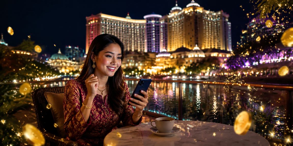 A user in Genting Highlands using the mainslot88 mobile app to access online casino