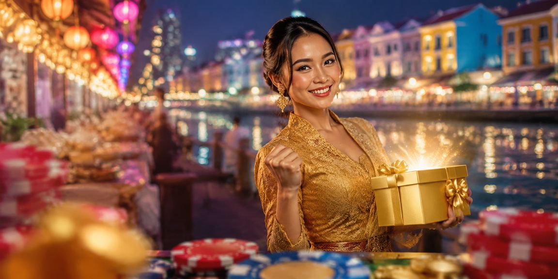 Wanita berbaju kebaya di Pulau Pinang menikmati hiburan digital tempatan